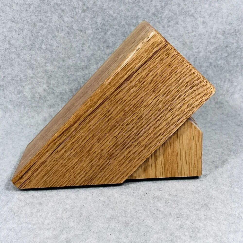 Cutco Studio #1751 Wood Knife Block‎ 8 Slot Solid Honey Oak Made in USA